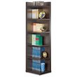 Bowery Hill 6 Shelf Corner Bookshelf Bookcase  in Cappuccino