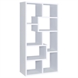 Bowery Hill Engineered Wood Asymmetrical 8-Shelves Bookcase in White