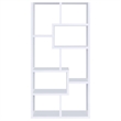 Bowery Hill Engineered Wood Asymmetrical 8-Shelves Bookcase in White