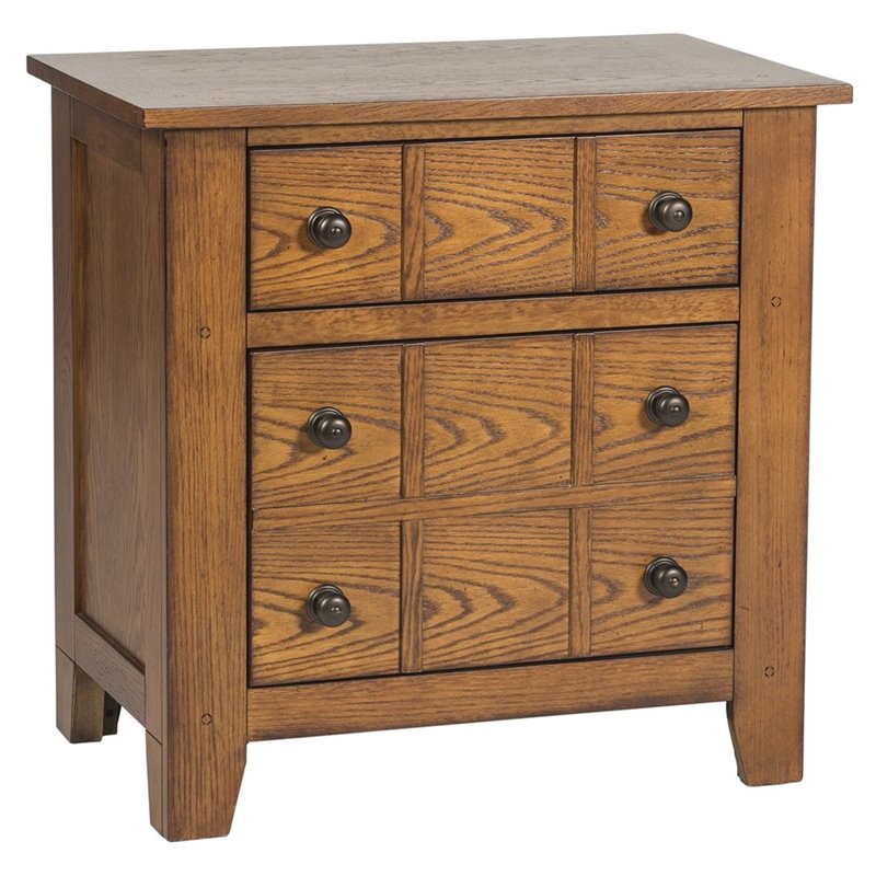 Bowery Hill Hardwood Oak Nightstand Rectangular 27