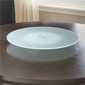 Bowery Hill Frosted Glass Lazy Susan Circular Tempered 22&quot
