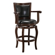 Bowery Hill Faux Leather Cappuccino/Black Swivel Bar Stool Rectangular 31