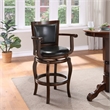 Bowery Hill Faux Leather Cappuccino/Black Swivel Bar Stool Rectangular 31