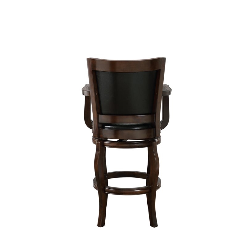 Bowery Hill Faux Leather Cappuccino/Black Swivel Bar Stool Rectangular 31