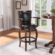Bowery Hill Faux Leather Cappuccino/Black Swivel Bar Stool Rectangular 31