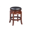 Bowery Hill Faux Leather Cherry/Black Swivel Counter Stool Circular 25