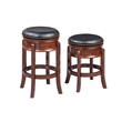 Bowery Hill Faux Leather Cherry/Black Swivel Counter Stool Circular 25