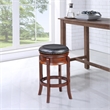 Bowery Hill Faux Leather Cherry/Black Swivel Counter Stool Circular 25