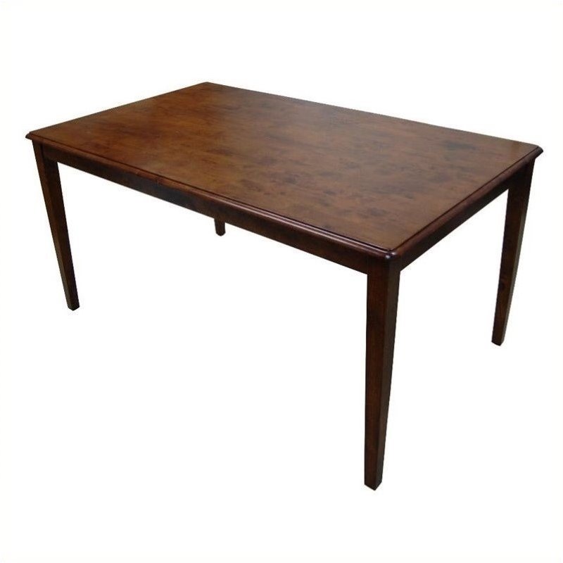 Bowery Hill Rubberwood Walnut Dining Table Rectangular Ready To Assemble 36