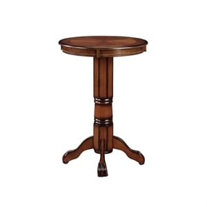 Bowery Hill Hardwood Brandy Brown Pub Table Rectangular Carved 41.5&quotH Unassembled