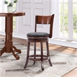 Bowery Hill Solid Hardwood Brandy Brown Counter Stool Swivel 37.5