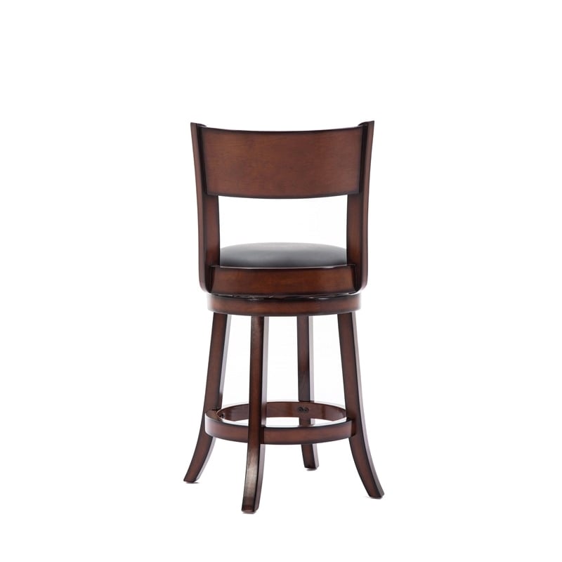 Bowery Hill Solid Hardwood Brandy Brown Counter Stool Swivel 37.5