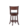 Bowery Hill Solid Hardwood Brandy Brown Counter Stool Swivel 37.5