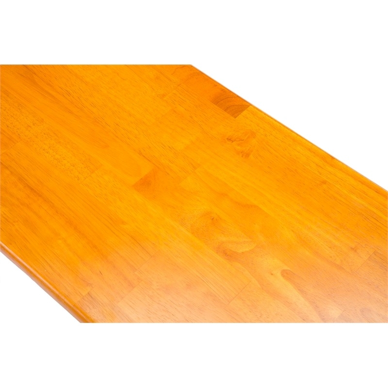 Bowery Hill Solid Rubberwood Oak Dining Bench Rectangular 44