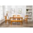 Bowery Hill Solid Rubberwood Oak Dining Bench Rectangular 44
