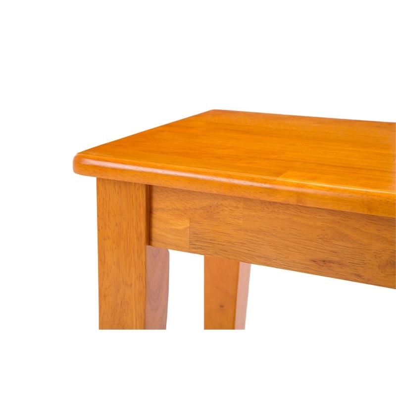 Bowery Hill Solid Rubberwood Oak Dining Bench Rectangular 44