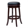 Bowery Hill Rubberwood Cherry Backless Swivel Bar Stool Round 29.75