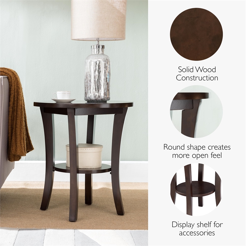 Bowery Hill Round End Table in Chocolate Cherry