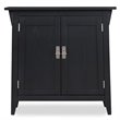 Bowery Hill 2 Doors Mid-Century Solid Wood Hall Stand in Black Slate