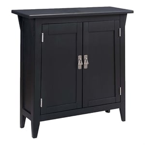 Bowery Hill 2 Doors Mid-Century Solid Wood Hall Stand in Black Slate