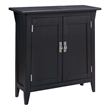 Bowery Hill 2 Doors Mid-Century Solid Wood Hall Stand in Black Slate