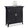Bowery Hill 2 Doors Mid-Century Solid Wood Hall Stand in Black Slate