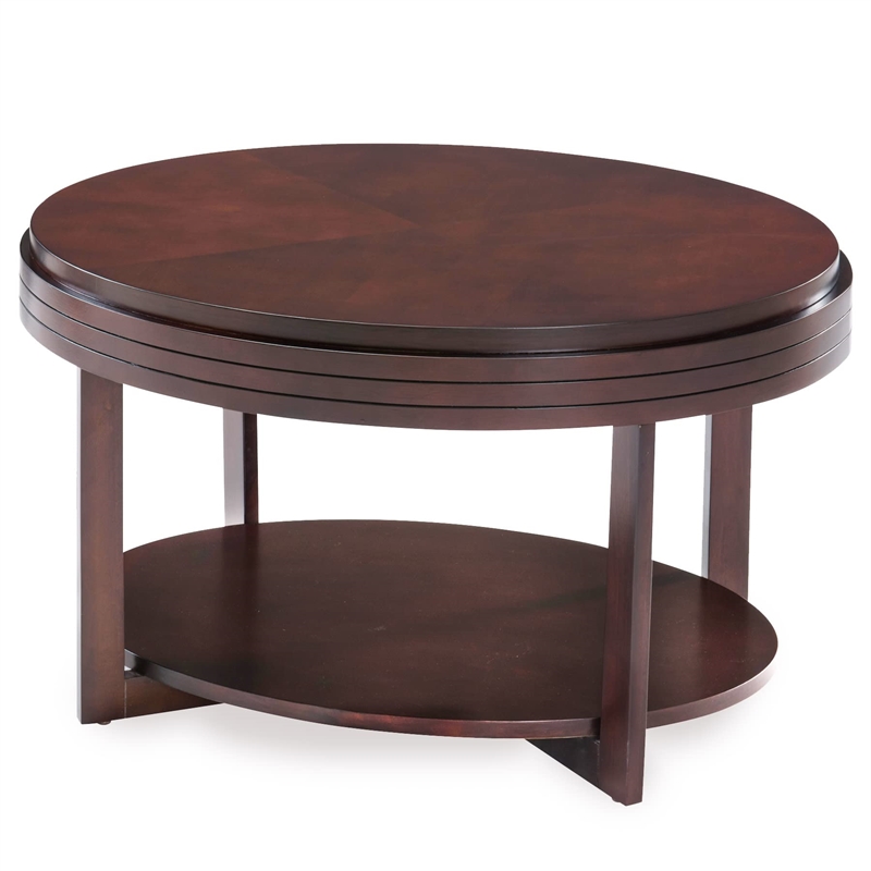 Bowery Hill Oval Coffee Table in Chocolate Cherry