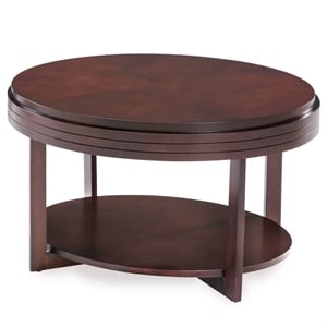 Bowery Hill Oval Coffee Table in Chocolate Cherry