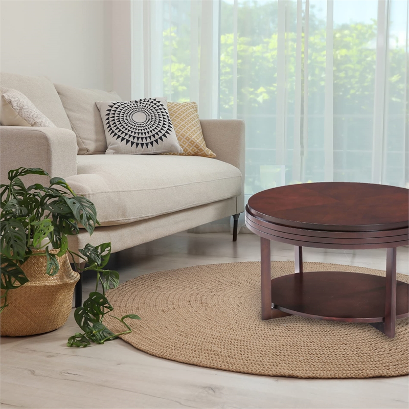 Bowery Hill Oval Coffee Table in Chocolate Cherry