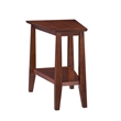 Bowery Hill Triangle Solid Wood End Table in Sienna Finish