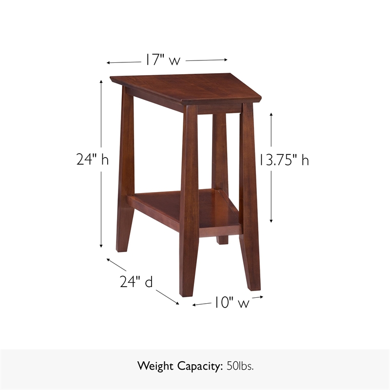 Bowery Hill Triangle Solid Wood End Table in Sienna Finish