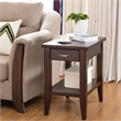 Bowery Hill Traditional Wood End Table with Storage Drawer in Chocolate