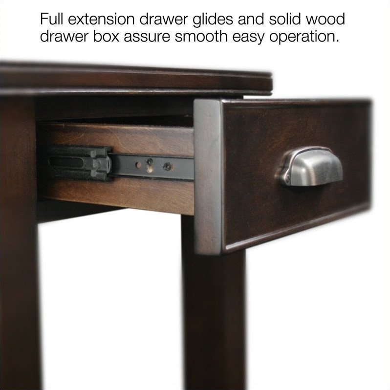 Bowery Hill Solid Wood Square End Table in Chocolate Cherry