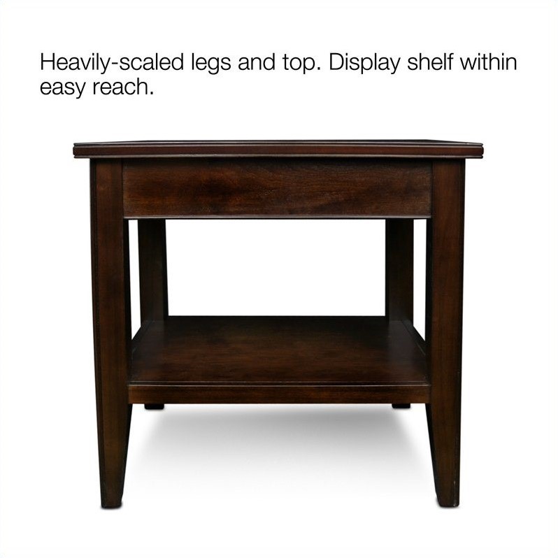 Bowery Hill Solid Wood Square End Table in Chocolate Cherry