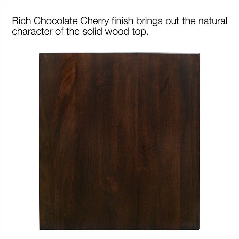 Bowery Hill Solid Wood Square End Table in Chocolate Cherry