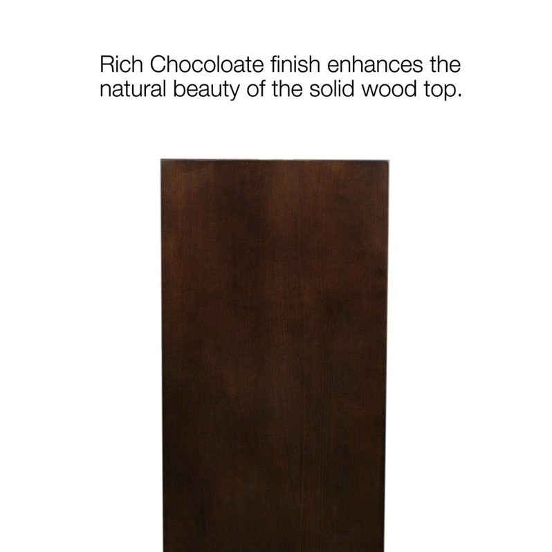 Bowery Hill Chairside-Recliner Wood End Table in a Chocolate Oak Finish