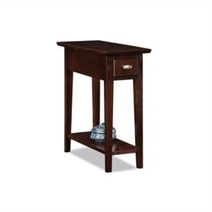 Bowery Hill Chairside-Recliner Wood End Table in a Chocolate Oak Finish
