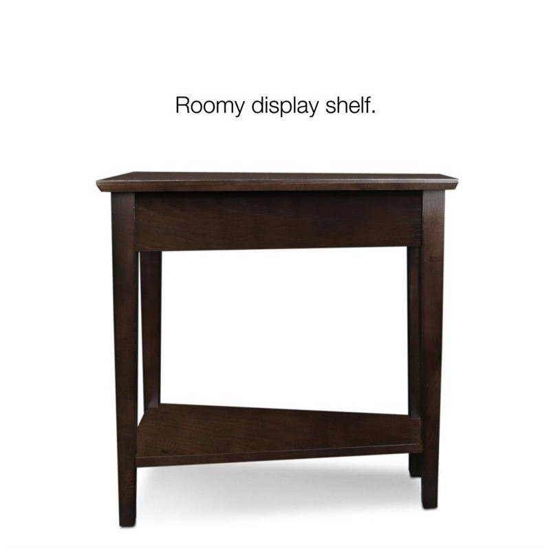 Bowery Hill Recliner Wood Wedge Table in a Chocolate Oak Finish