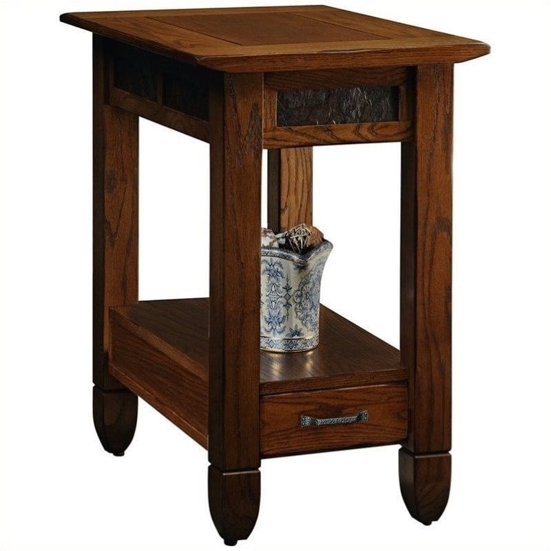Bowery Hill Chairside End Table in a Rustic Oak Finish