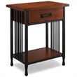 Bowery Hill Hardwood Oak Nightstand Rectangular Lower Shelf 28