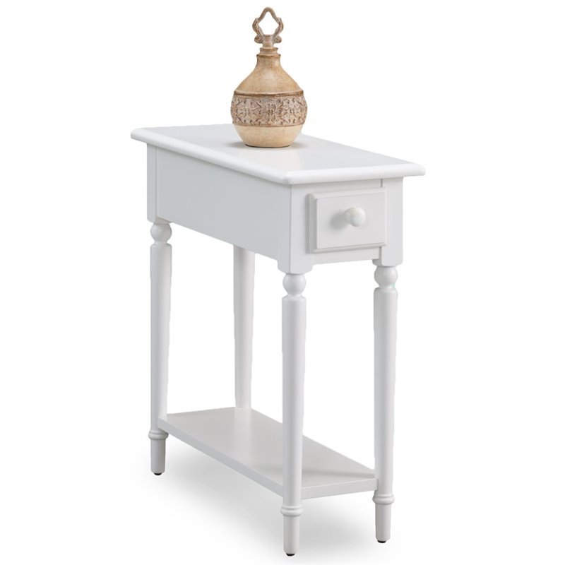 Bowery Hill End Table with Shelf in Orchid White