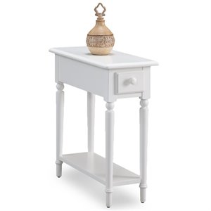 Bowery Hill End Table with Shelf in Orchid White