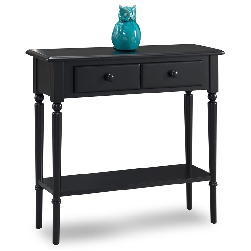 Bowery Hill 1 Drawer Console Table with Shelf in Swan Black