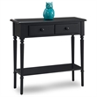 Bowery Hill 1 Drawer Console Table with Shelf in Swan Black