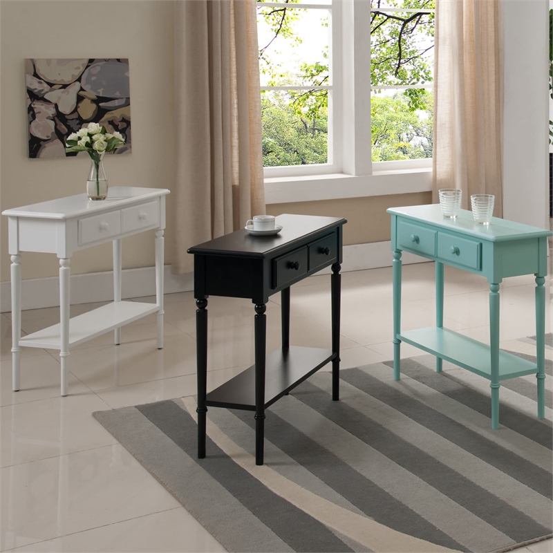 Bowery Hill 1 Drawer Console Table with Shelf in Swan Black