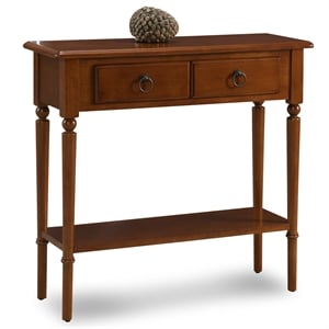 Bowery Hill 1 Drawer Console Table with Shelf in Pecan
