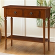 Bowery Hill 1 Drawer Console Table with Shelf in Pecan
