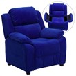 Bowery Hill Padded Kids Recliner in Blue