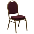 Bowery Hill Fabric Upholstered Dome Back Banquet Stacking Chair in Burgundy Red