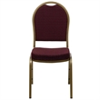 Bowery Hill Fabric Upholstered Dome Back Banquet Stacking Chair in Burgundy Red